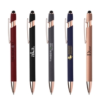 Stylus-4562 Ballpoint Soft Touch Pens with Rose Gold Trims