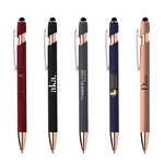 Stylus-4562 Ballpoint Soft Touch Pens with Rose Gold Trims