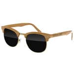 Faux Wood Metal Club Promotional Sunglasses W/Temple Imprint