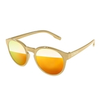 Metallic Vicky Mirror Sunglasses w/1 Color Temple Imprint
