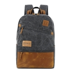 Cotton Canvas Backpack with Genuine Leather
