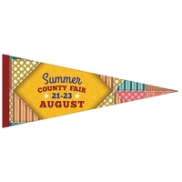 5" x 12" digitally printed custom soft felt pennant.... from ASI 80228 Quinn