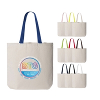 12 oz. Marianne Promo Cotton Canvas Tote w/Color Handle