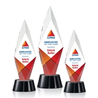 Breathtakingly beveled, this arrowhead-shaped award is mounted on a stunning...