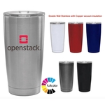 Double Wall 20 oz Stainless Tumbler with Copper Interior