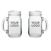 Mason drinking jar with handle, 16 oz. plus 1 color silkscreen... from ASI...