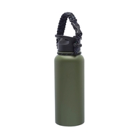 Double-walled, vacuum insulated stainless steel water bottle with 34 oz....