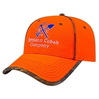 Medium profile six panel blaze orange cap with Realtree® camouflage...