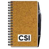 Journal with die cut heavyweight cover, printed insert sheet, 100 inside......