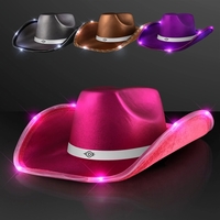Deluxe Shiny Light Up Cowboy Hat; Blank & Imprint Pricing... from ASI 34194...
