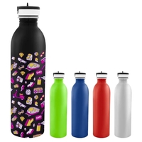 24 ounce full color single wall stainless steel bottle with screw-on... from...
