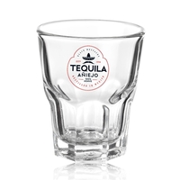 1.5 oz. shot glass with a hexagon shaped bottom.... from ASI 39552 BEL Promo