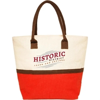 17.5" x 13.5" jute tote bag with a spacious main compartment.... from ASI...