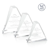 The 3/4" thick Acrylic Glenrock Award features a multifaceted pyramid,...
