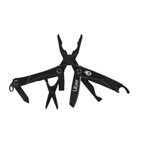 Multi-tool with pliers, wire cutters, fine blade, spring-loaded scissors,...