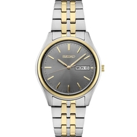 Seiko Mens Two Tone Case Charcoal Dial