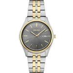 Seiko Mens Two Tone Case Charcoal Dial