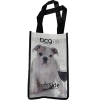 Laminated 2 Bottle Wine Tote Carrier Bag