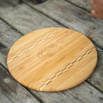 Round Bamboo Cutting Board 11 3/4" with Butcher Block Inlay
