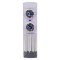 Two Golf Balls & Golf Tees Tube