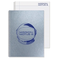 Composition coil notebook with flexible metallic cover, 40 custom printed...