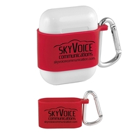 2" x 1 1/8" silicone wireless earbud case with miniature metal... from ASI...