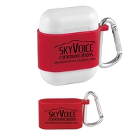 2" x 1 1/8" silicone wireless earbud case with miniature metal... from ASI...