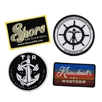 Custom Shape Woven Patches with up to 7 thread colors, merrowed... from ASI...