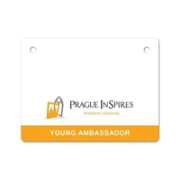 Name badge with a hole in the top right and in... from ASI 59080 Halls & Company