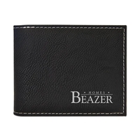 Leatherette RFID Blocking Bifold Wallet with Flip ID Display