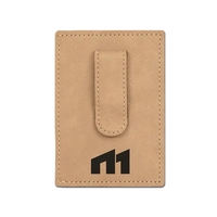 Laser Engraved Leatherette Slim Wallet with Money Clip