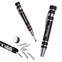 Pen style screwdriver tool kit; includes 4 flat head bits, 4... from ASI...
