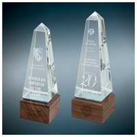 Obelisk Sierra Glass Award with Walnut Wood Base... from ASI 72657 Active...