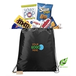 Eco Friendly Drawstring Bag with Snacks