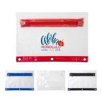 Clear zippered pouch with 3 hole punched to fit any 3... from ASI 41511...