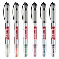 Combination liquid highlighter and rollerball pen with translucent barrel and...
