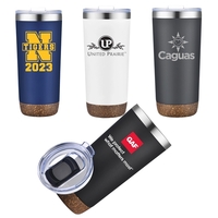 22 Oz Vacuum Sealed Travel Tumbler with Cork Bottom Base