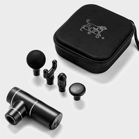 A luxurious electronic massage gun with an assortment of attachments...