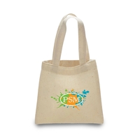 6 Oz. 100% cotton. Self-fabric handles. Economical Mini Tote.... from ASI...