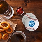4" Custom Baseball Coasters - 2 Sided Imprint