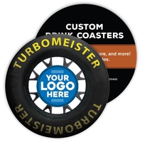 From start to finish line - this 4" round racing coaster... from ASI 43530...