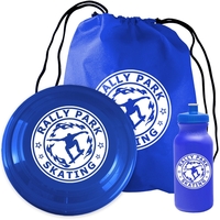 20 oz Bottle with push-pull lid, 9" Flyer packed in backpack... from ASI...