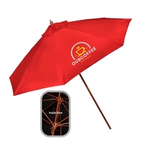 9' Wooden Polyester Market Umbrella