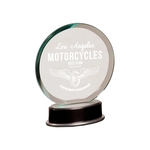 7 1/4" Jade Round Metro Glass Award