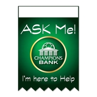 USA Made Peaked Bottom Paper Badge Ribbon Full-Color