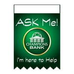 USA Made Peaked Bottom Paper Badge Ribbon Full-Color