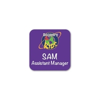 1.5" x 1.5" square name badge with pin fastener.... from ASI 59080 Halls &...