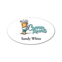 1.625" x 2.875" oval shaped name badge with a variety of... from ASI 59080...