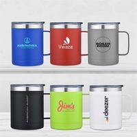 14 oz Stainless Steel Camping Mug with Spill-proof lid and comfortable......