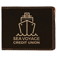 Laser Engraved Leatherette RFID Blocking Bifold Wallet